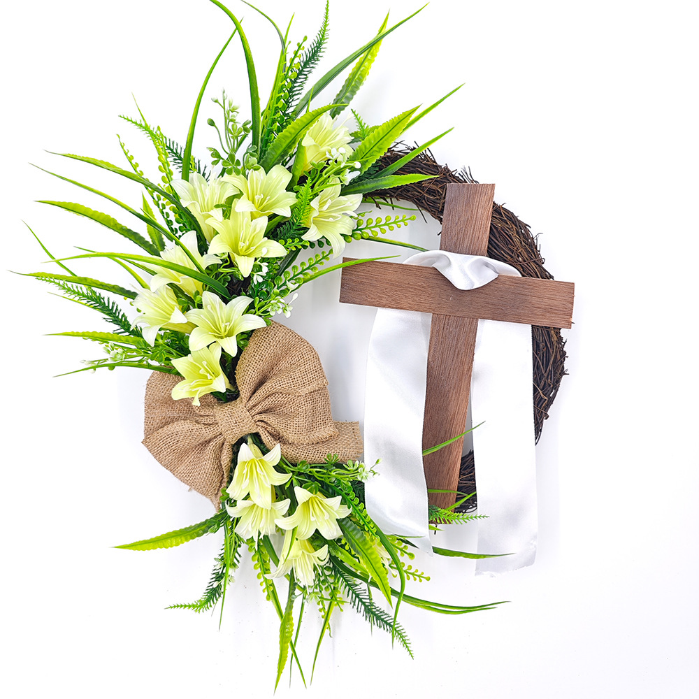 Picture of Cross border Easter Cross wreath EasterWreath EasterWreath Amazon spring door hanging decoration