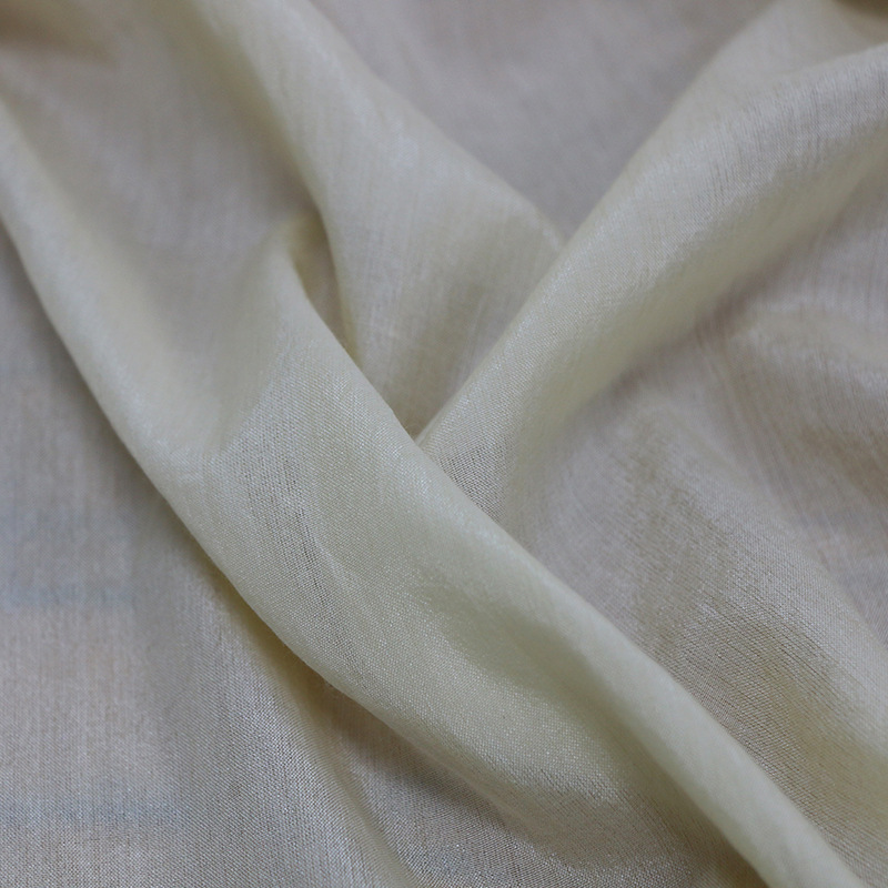 Picture of Plain Beauty Cloth 130cm Wide Tussah Silk Cotton Blended Fabric Undyed Original Color High-End Natural Touch