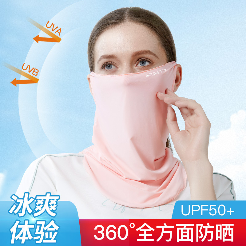 Picture of Summer Outdoor Riding Sunscreen Mask Women's Neck Protection Sunshade Anti-ultraviolet Ice Silk Cold Ear Hanging Mask XTJ27
