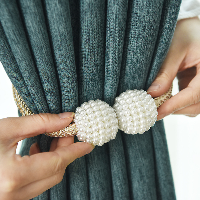 Cross-border spot simple string pearl magnetic buckle curtain binding rope curtain accessories curtain accessories magnetic buckle