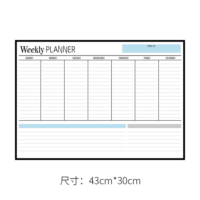 Picture of in stock Whiteboard Erasable Calendar Post suit Weekly Schedule Custom Movable Magnetic Message Board Refrigerator Sticker