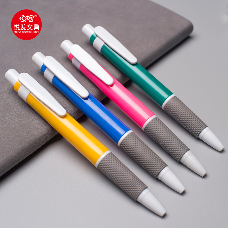 In stock 520 ballpoint pen printing logo business office gift pen plastic Press oil pen advertising pen wholesale