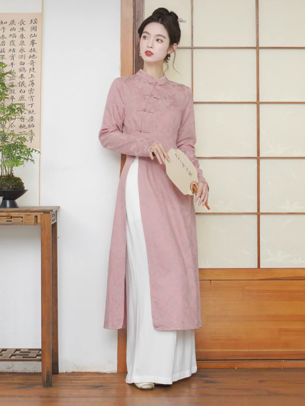 Picture of Spring and Autumn New Chinese Cheongsam dress Women's Tea Clothing Tea Art Clothing suit Zen Zen Clothing Chinese Style Tang Suit Women's Clothing
