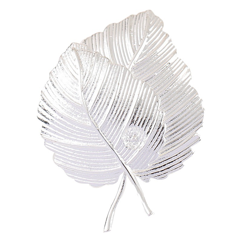 High-end corsage dress suit clothing decoration hollow flower leaf fan brooch diy vintage brooch accessories