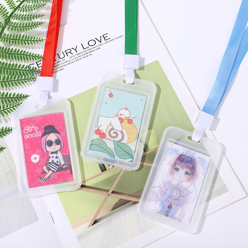 Picture of QR code transparent card holder campus student staff PP plastic work card epidemic prevention QR code storage portable badge