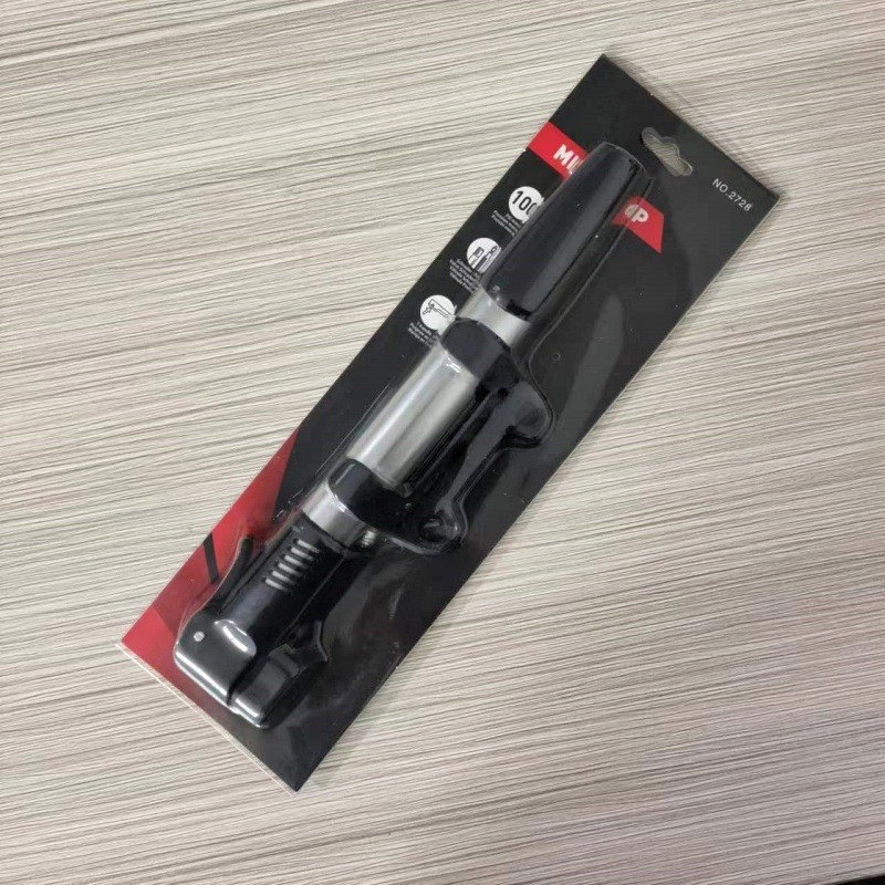 Mini inflator portable aluminum alloy beauty mouth French mouth inflator air tube mountain bike riding equipment