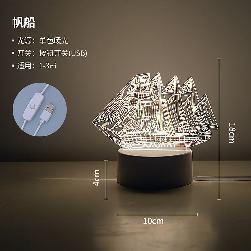 Picture of Creative atmosphere lamp fantasy luminous cartoon LED night light children's gift 3D table lamp bedside lamp logo