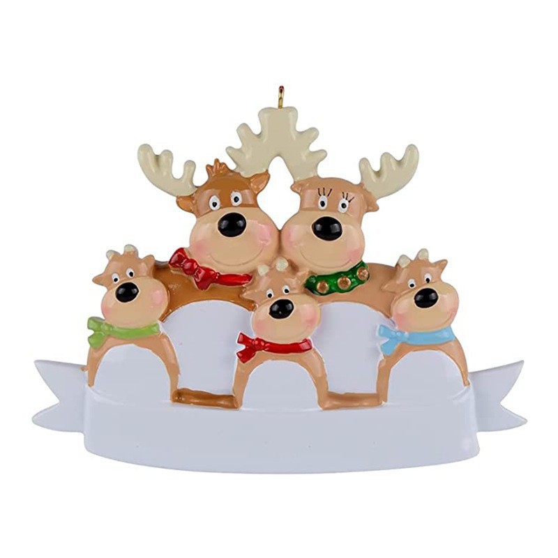 Picture of Christmas Reindeer Family Cute Home Pendant Christmas Elk Family Christmas Holiday Name Pendant