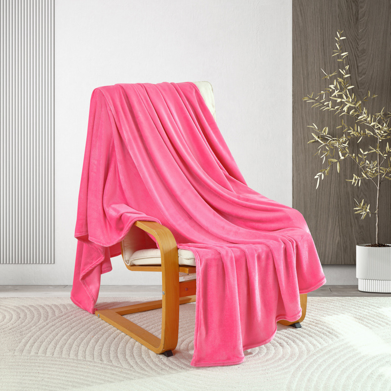 Picture of Flannel Blanket, Coral Fleece Solid Color Blanket, Nap Blanket, Office Shawl Blanket, Throw Blanket, Nap Blanket, Gift for Sales Promotion