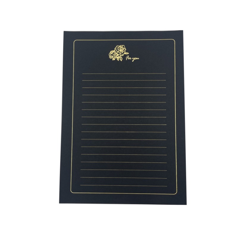 Picture of Simple Golden Rose Letterhead High-grade Bronzing Letterhead Romantic Love Letter Letterhead for Girlfriend's Birthday Letterhead