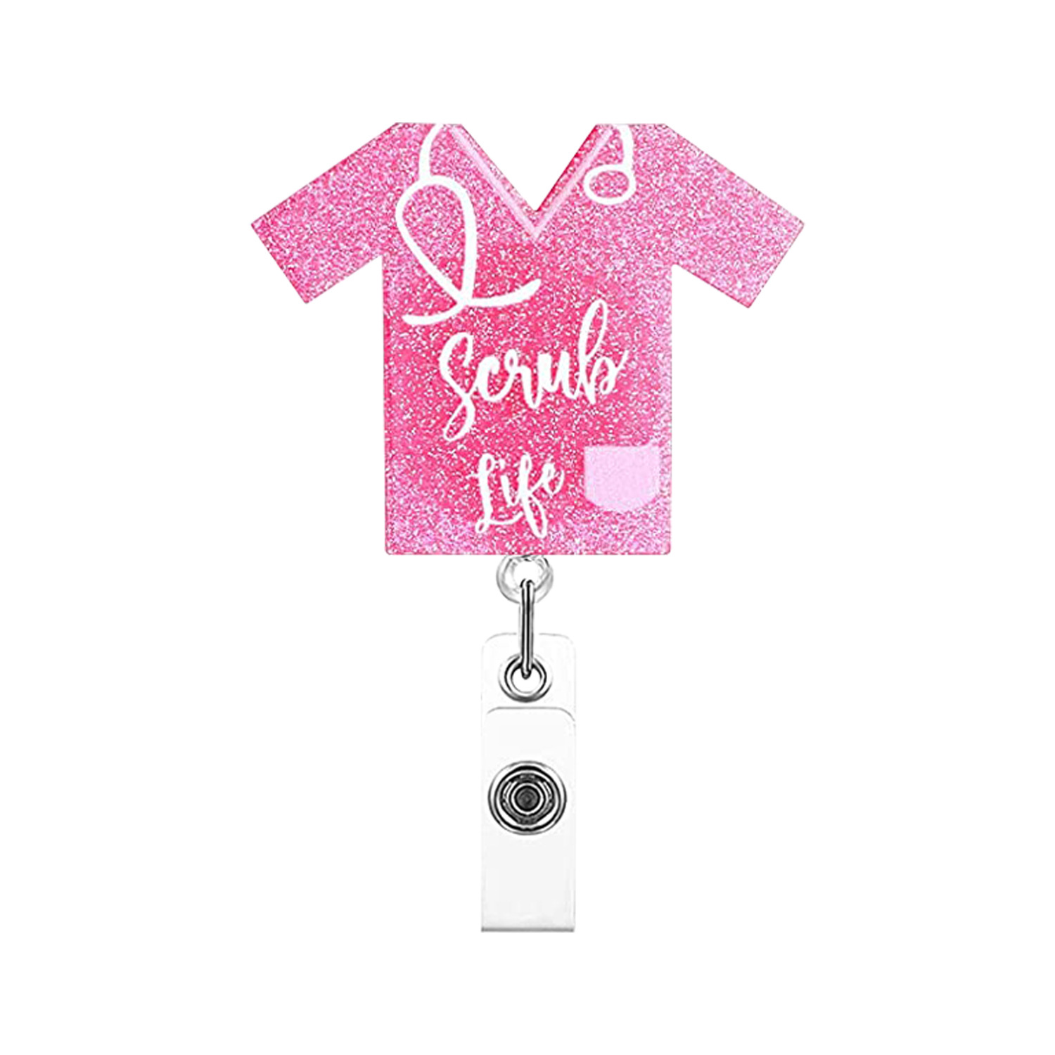 Picture of Acrylic Uterine Love Clothes Needle Mask Easy Pull Buckle Easy Pull Doctor Nurse Retractable Badge Reel