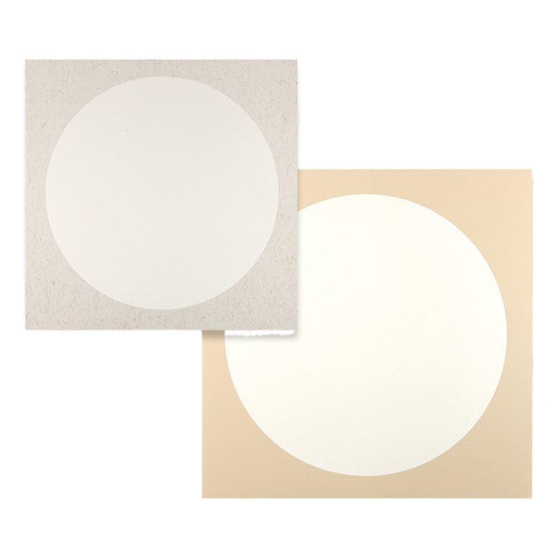 Chinese Painting Lens Paper Raw Xuan Cooked Xuan Round Cardboard Free of Mounting Thickeneded Inner Round Outer Square Ink Painting Mirror Antique