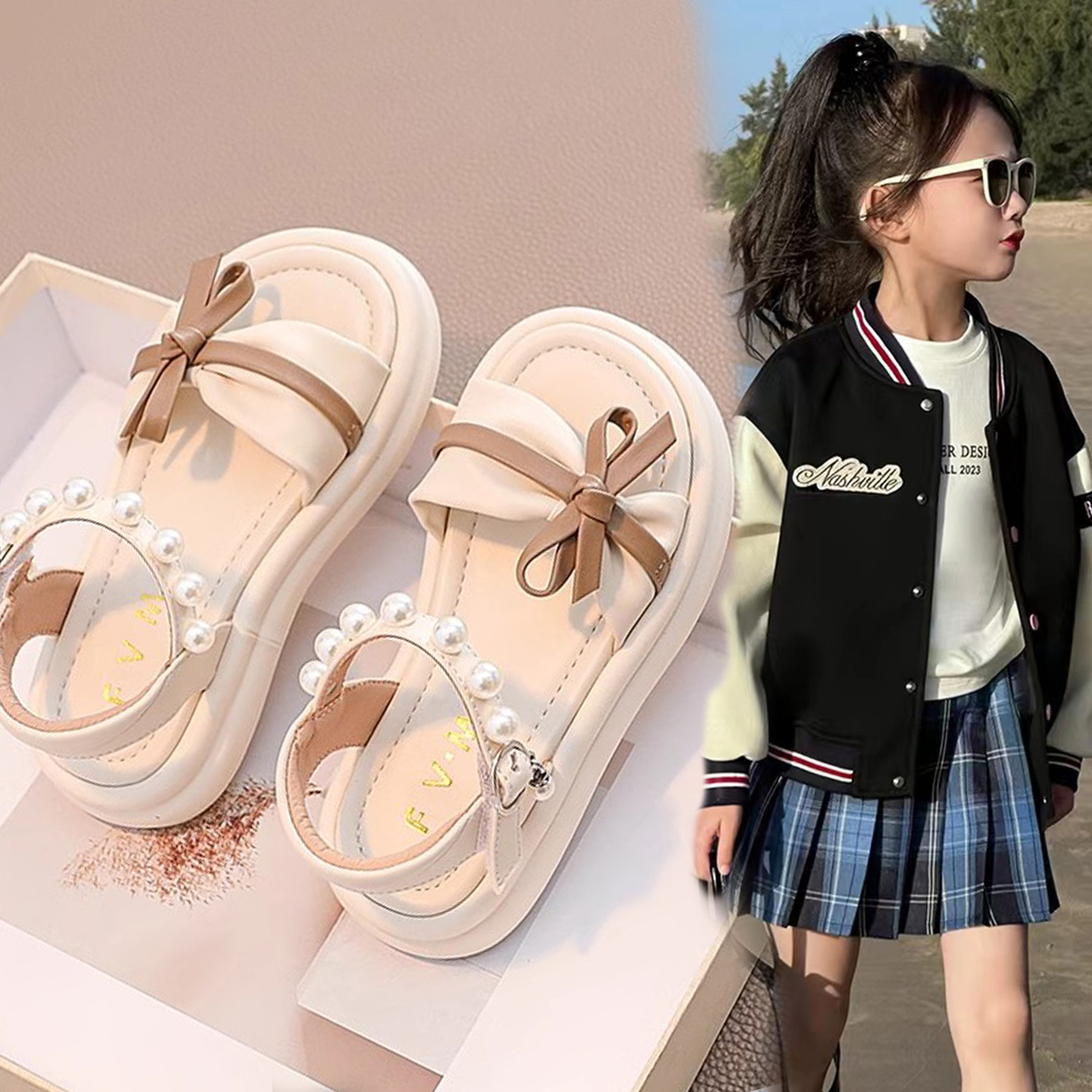 Girls Shoes Children Baby Princess Sandals 2025 New Summer Sports Explosions Big Children Western Style Soft Bottom Beach