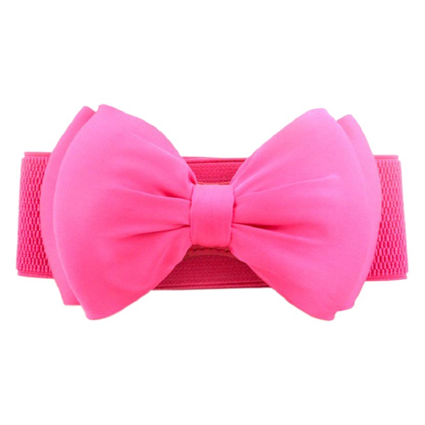 Women's elastic belt chiffon big bow waist dress fashion sweet a generation of hair belt 100.00cm inches