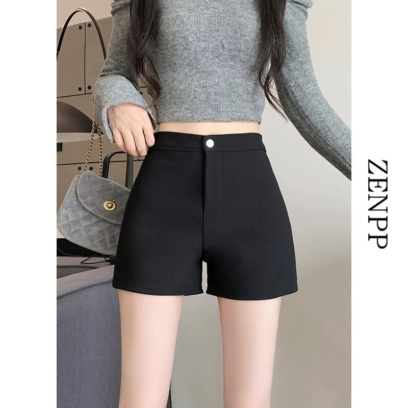 Outfit Autumn and Winter 2023 Fleece-Lined Pants New Winter Thickened Women's Bottoming Shorts Hot Girl Boots Pants Hot High Waist Black
