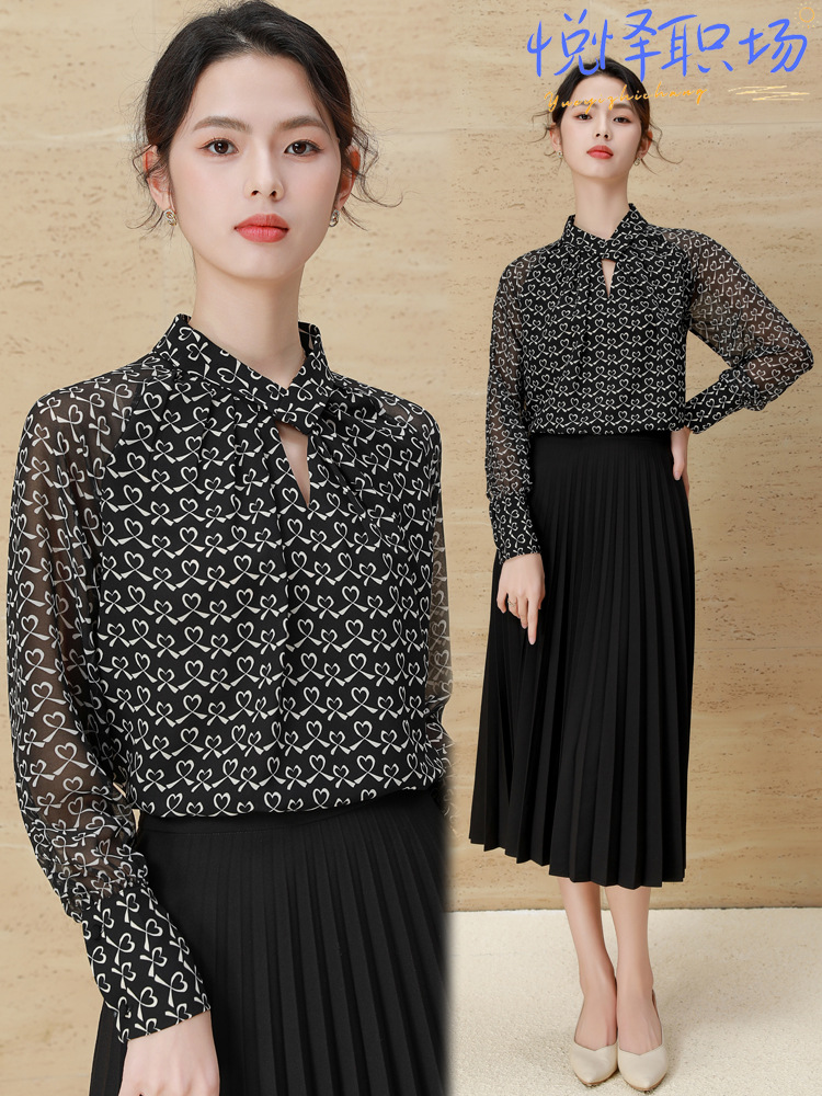 Black Shirt Women's Summer 2024 New High-end Design Sense Niche Fashion Korean Thin Chiffon Chic Top