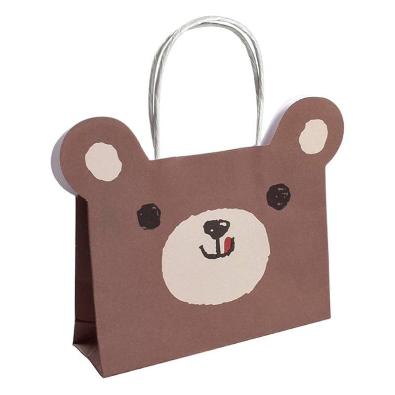 New kindergarten graduation portable gift bag spot cute cartoon animal color Kraft paper gift bag