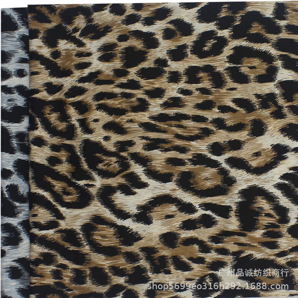 Plain Satin Leopard Print Fashion Chiffon Fabric for Spring and Summer Women's Shirts and Mosquito-Proof Pants Dresses