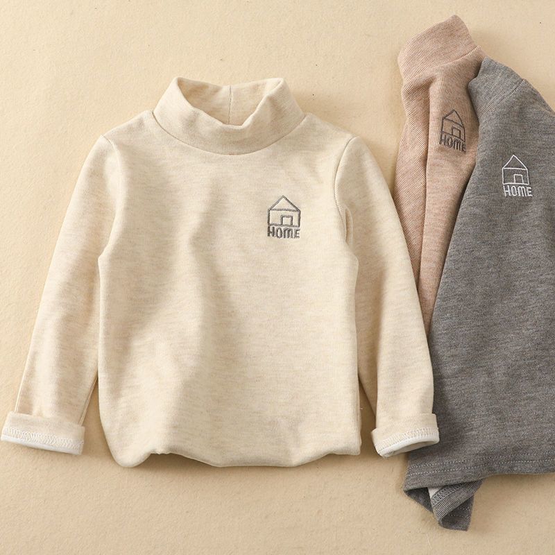 Picture of Children's self-heating bottoming shirt autumn and winter boys and girls half turtleneck warm inner Top Baby long sleeve T-shirt fashion