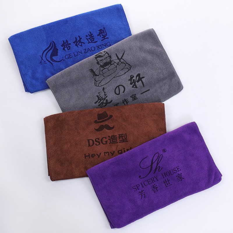 Picture of Coral fleece 250g barber shop shampoo beauty salon special towel thickened absorbent quick-drying towel cleaning cloth