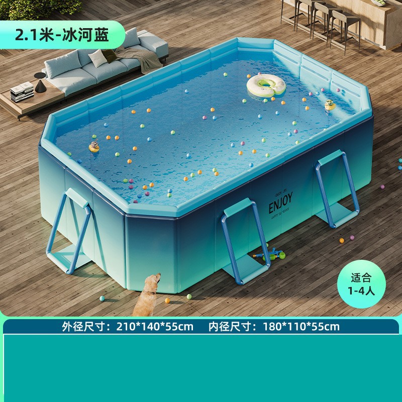Picture of Non-inflatable folding swimming pool children's swimming pool baby adult home paddling pool extra thick 5-layer wear-resistant swimming pool