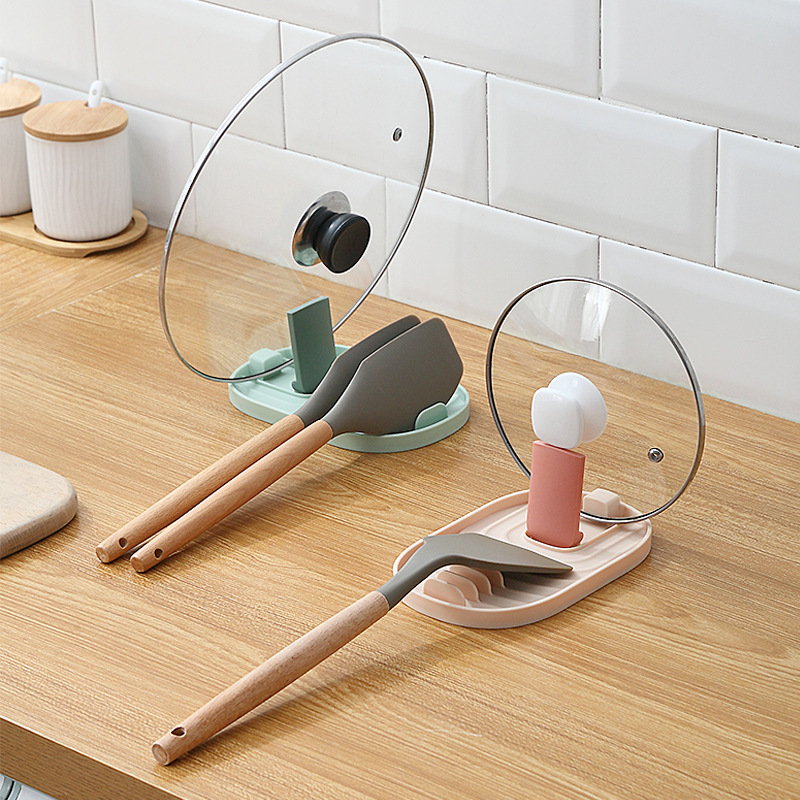 A097 Simple and Practical Kitchen Pot Lid Spade Rack Storage Rack Pot Lid Storage Rack Multifunctional Soup Spoon Spade Pad