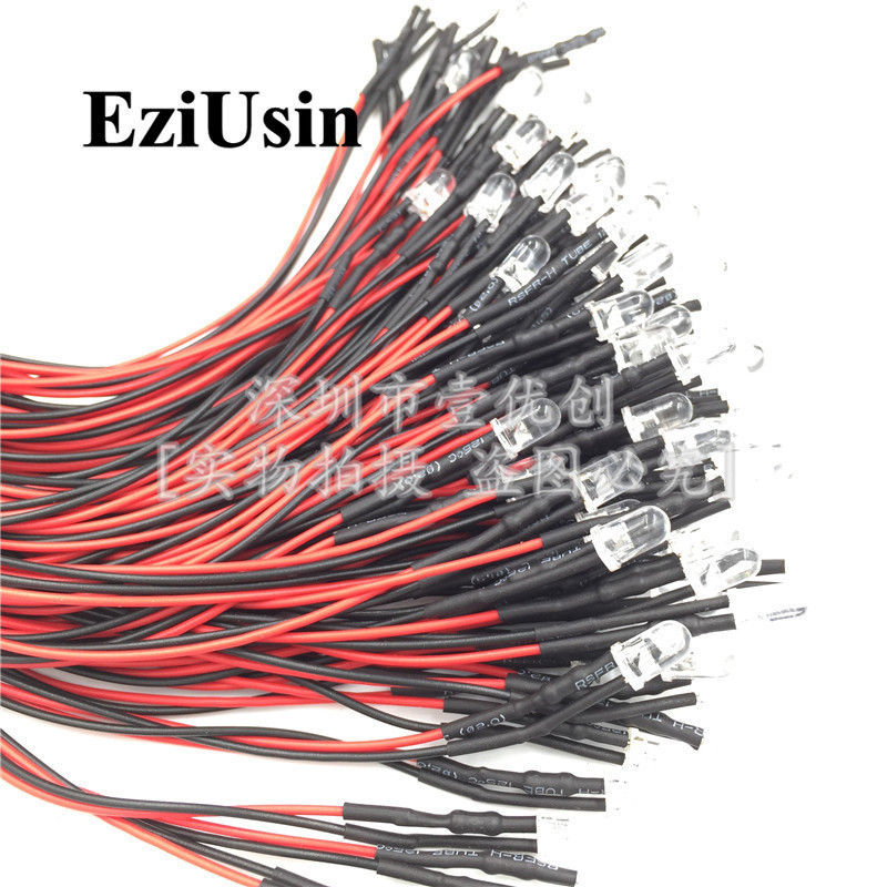 Picture of 5MM LED lamp beads 3-12v DIY handmade building model material F5 small bulb with line length 20cm