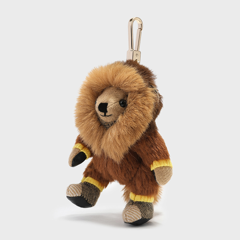 B Bear Doll Plaid Pendant Cute Doll Denim Little Lion Zebra Pendant Teddy Bear Car Keychain