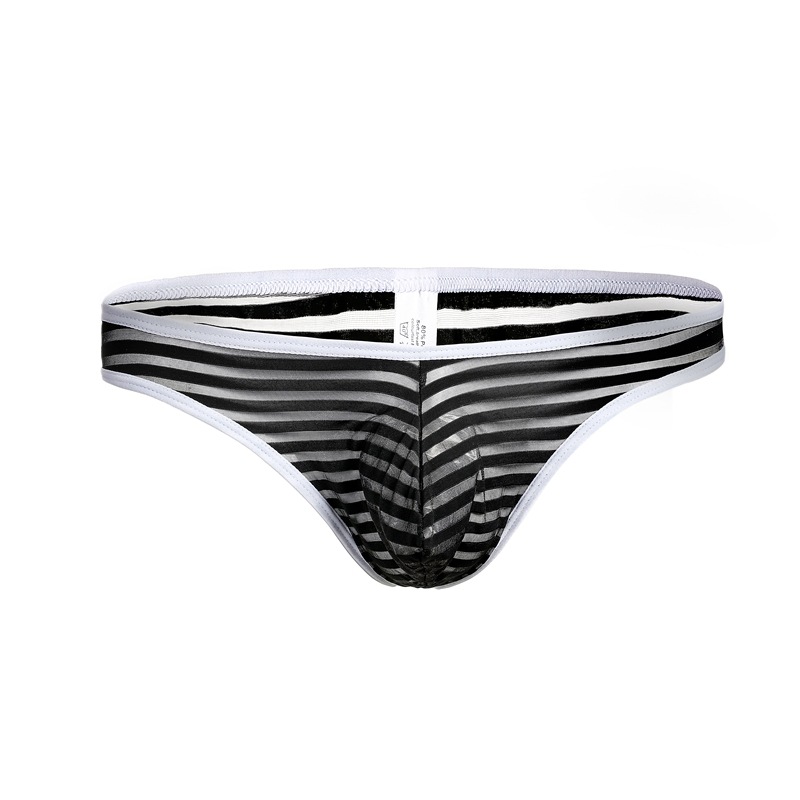 Picture of Underwear men's sexy striped lace mesh bikini low waist briefs ultra-thin summer breathable fashion C603