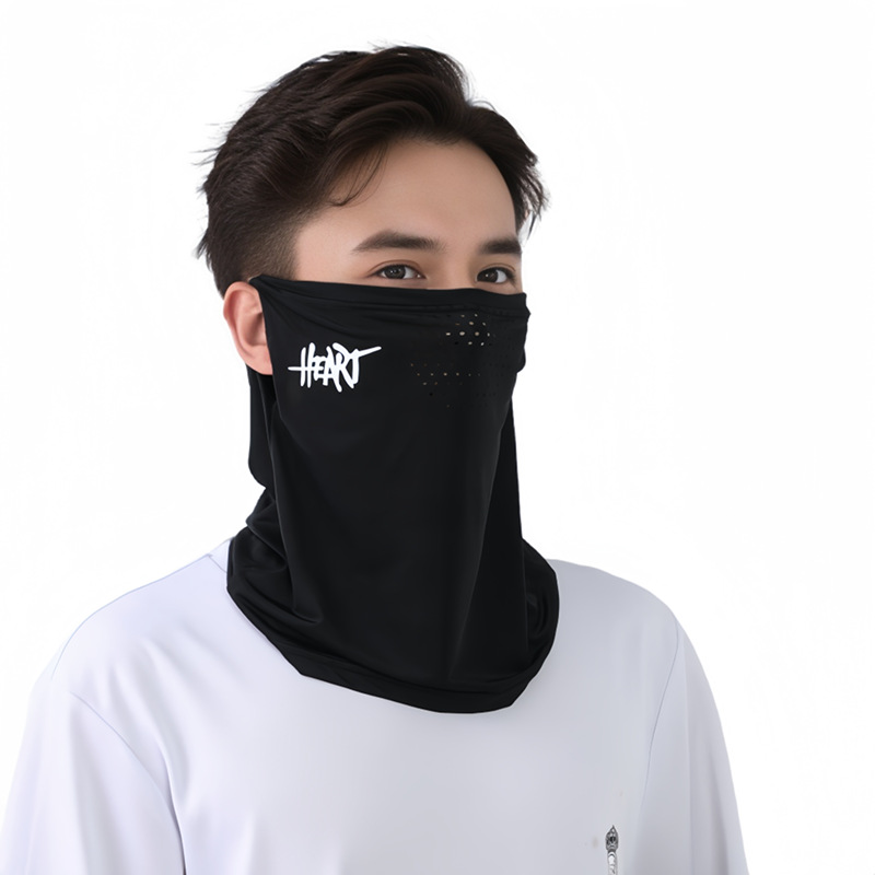 Cross-Border Ice Silk Mask Men's Summer Neck Gaiter Outdoor Sun Protection Cycling Headscarf Women's Face Covering Neck Integrated Veil