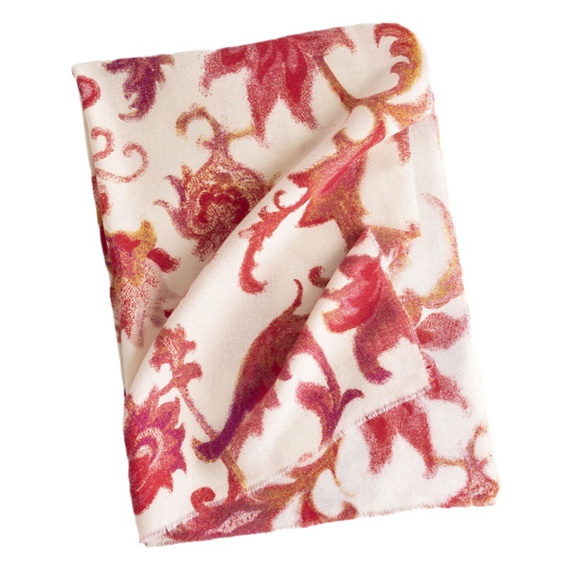 Elegant Socialite Style Printed Scarf 2025 New Imitation Cashmere Scarf Women's Winter Floral Shawl Warm Scarf