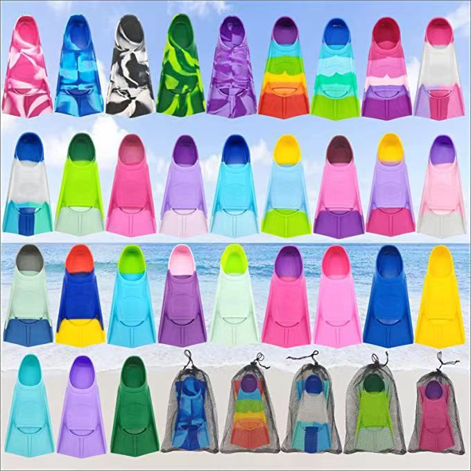 Picture of Free diving flippers for men and women diving swimming frog shoes swimming frog lightweight diving feet silicone short flippers training professional