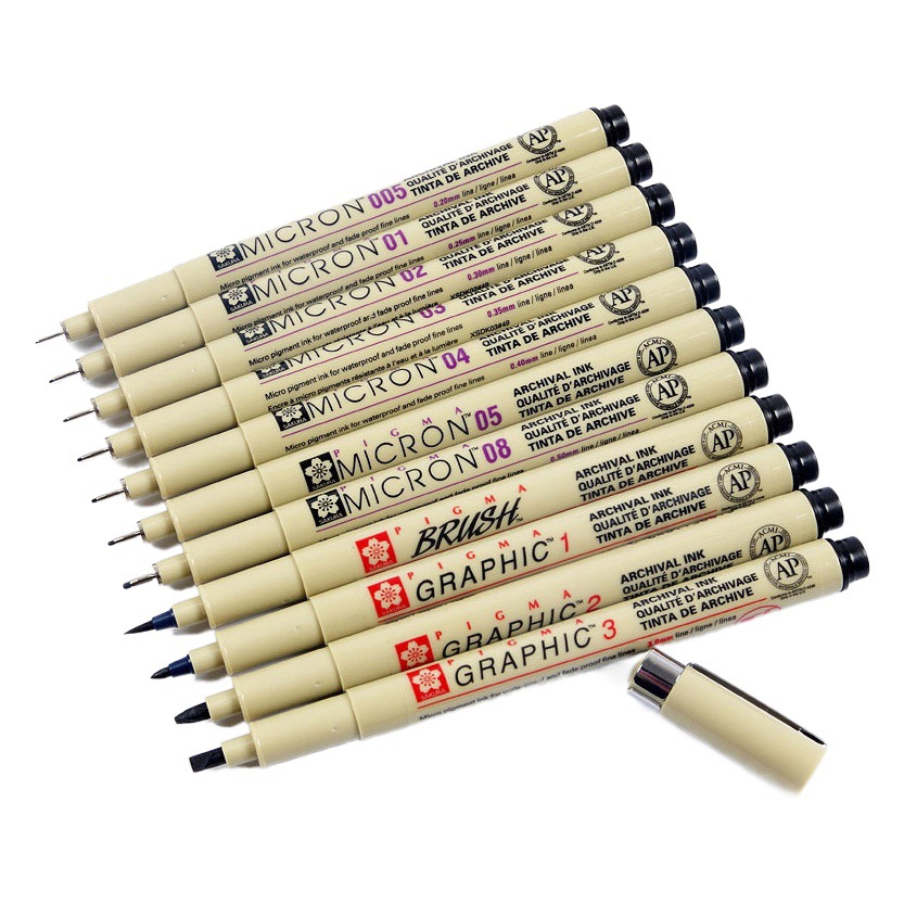SAKURA Flower Needle Pen Waterproof Gouxian Pen Comic Stroke Pen Design Hand-painted Pen Drawing Pen Set Hand-painted
