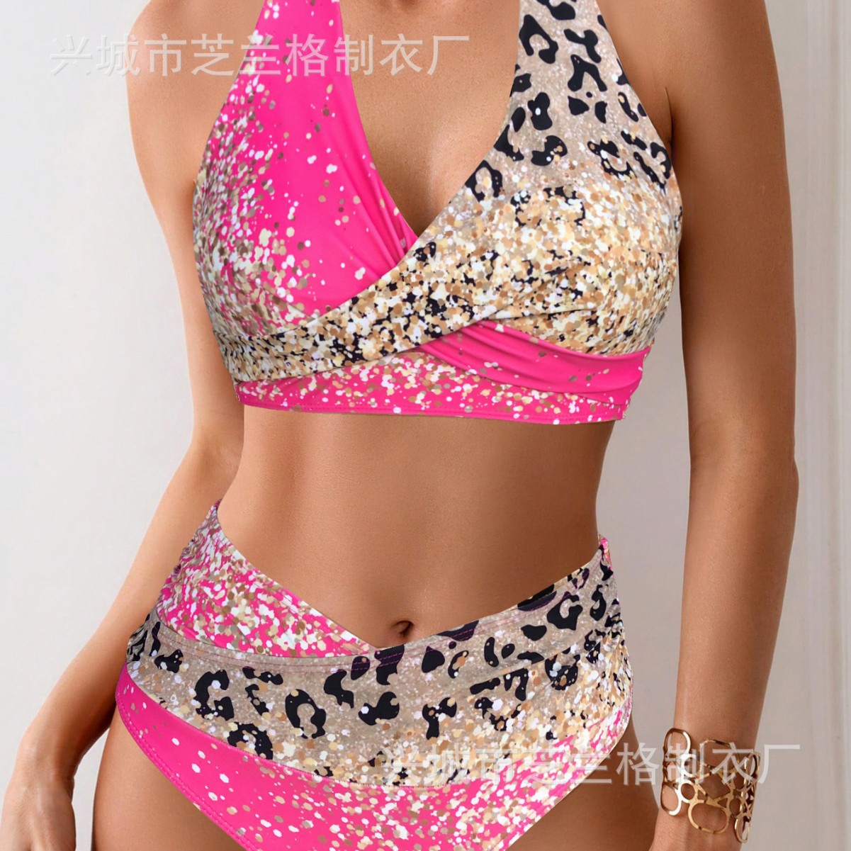Picture of 2025 Cross-border New Leopard Gradient Bikini Split European and American Foreign Trade Women's Swimsuit Two-piece Bikini