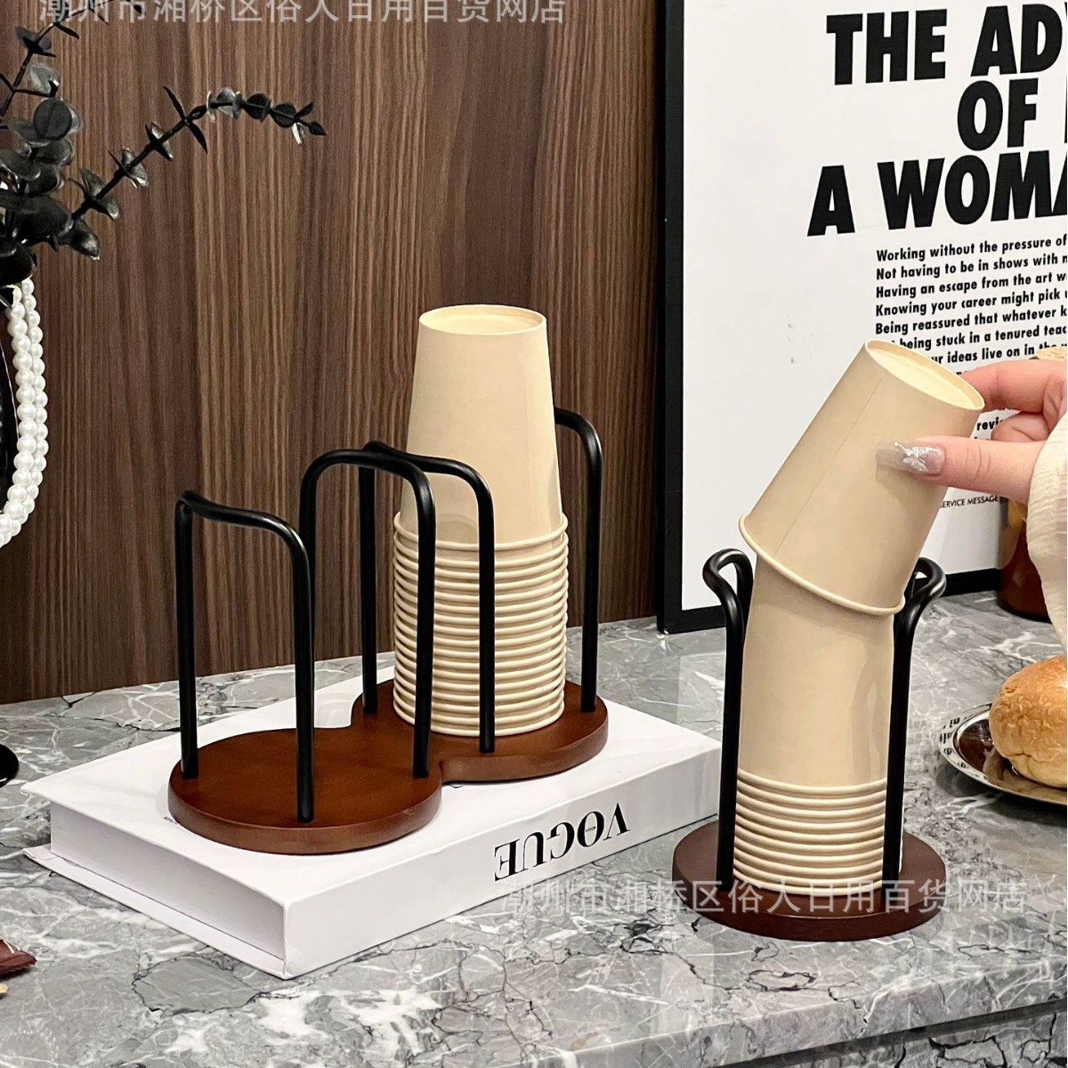 Picture of High-value Paper Cup Holder Disposable Cup Taker Desktop Coffee Table Storage Rack Tea Cup Coffee Cup Cup Holder