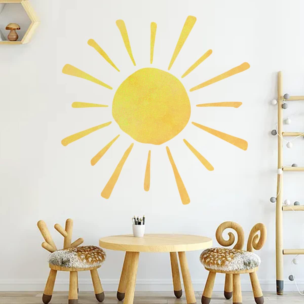 New Bohemian Style Hand-painted Sun Baby Room Wall Stickers Geometric Clouds Children's Room Wall Stickers Wall Decoration