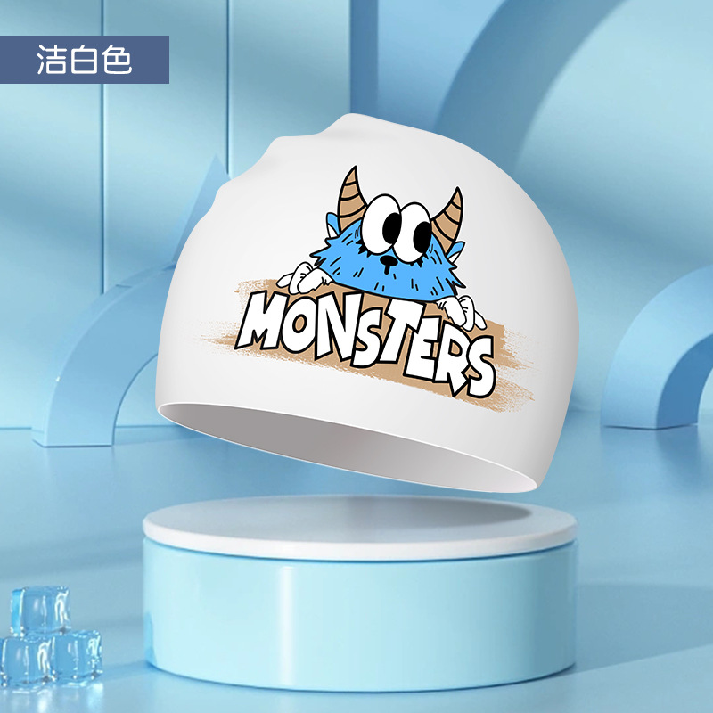 Picture of Adult silicone waterproof swimming cap boys and girls Universal silicone swimming cap increase head swimming cap factory direct sales