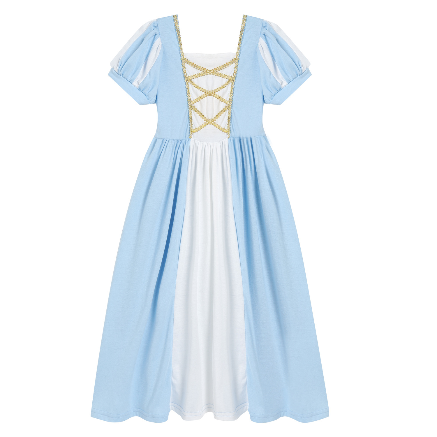 Picture of European and American Light Luxury Snow White Dress Princess Belle Dress Short Sleeve Princess Ello Long Boy Cross Border Hair