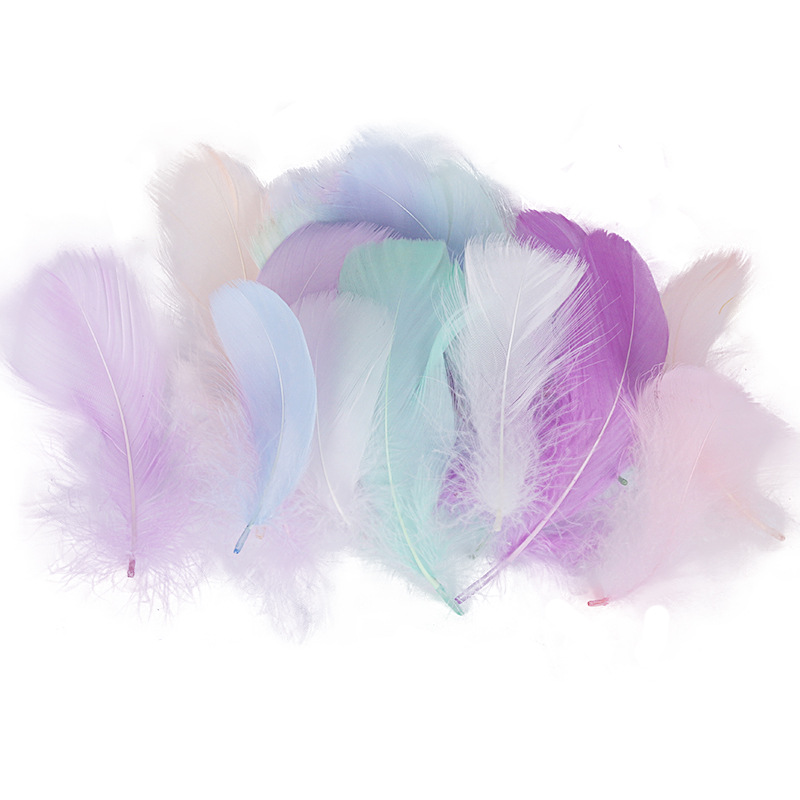 Picture of Special offer about 100 colored small floating feathers goose feather diy jewelry festival scene decoration filler feathers