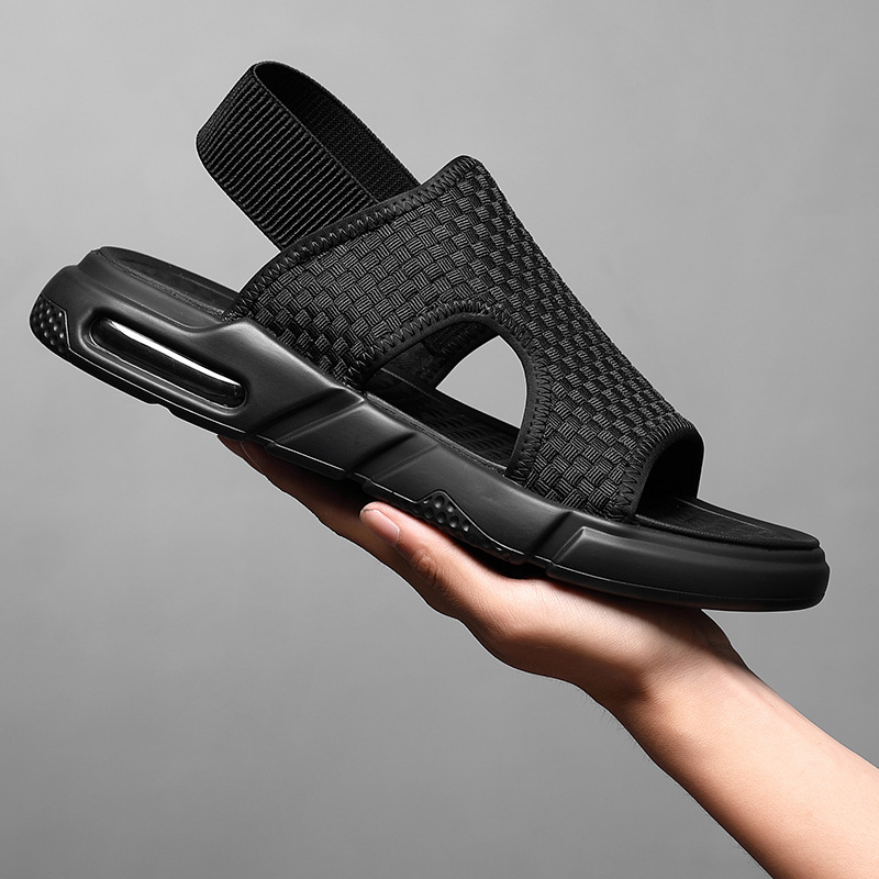 Men's Sandals Men's Summer 2023 New Style Driving Men's Shoes Soft Sole Sports Non-slip Thick Sole Outer Wear Mesh Beach Shoes