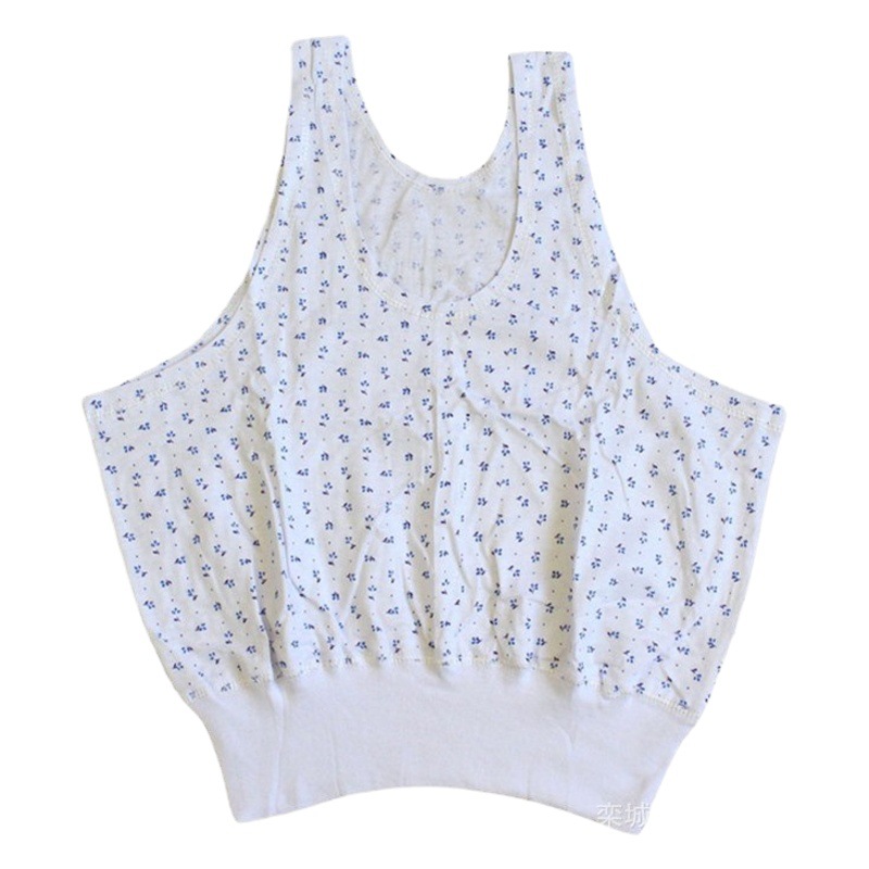 Middle-aged and elderly women's camisole women's cotton white vest plus large size half-length women's vest mother's base underwear