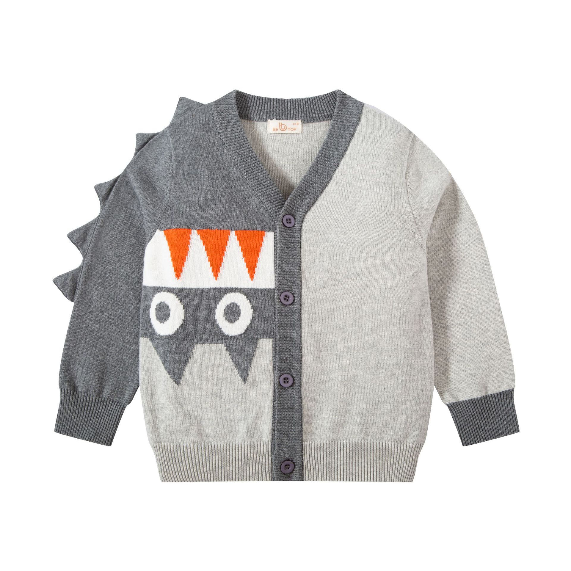 Picture of 2025 Autumn New Kidsren's Clothing Jacket Kidsren's Knitwear Cardigan Baby Clothes Boys Warm Knitwear Monster Trend
