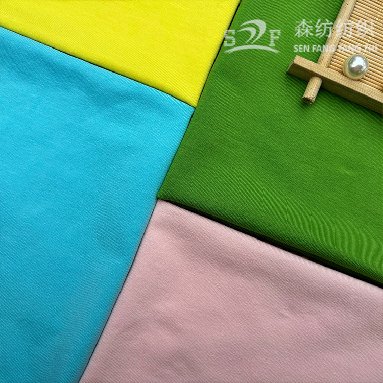 Picture of 32 Cotton Bracer T Blood Knitted Fabric Combed Yaru Cotton Spandex Jersey Cotton Plain Stretch Fabric