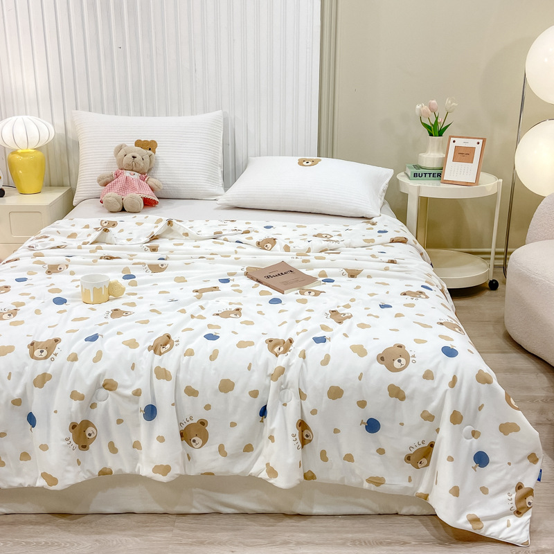 Picture of Summer quilt class a maternal and infant grade cool silk summer cool quilt watermelon quilt solid color air conditioning quilt washable summer ice silk thin quilt