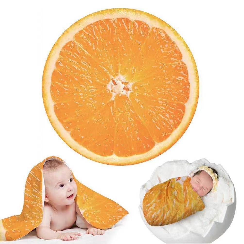 Picture of Baby blanket super soft blanket baby cabbage printed flannel blanket hat pancake blanket towel