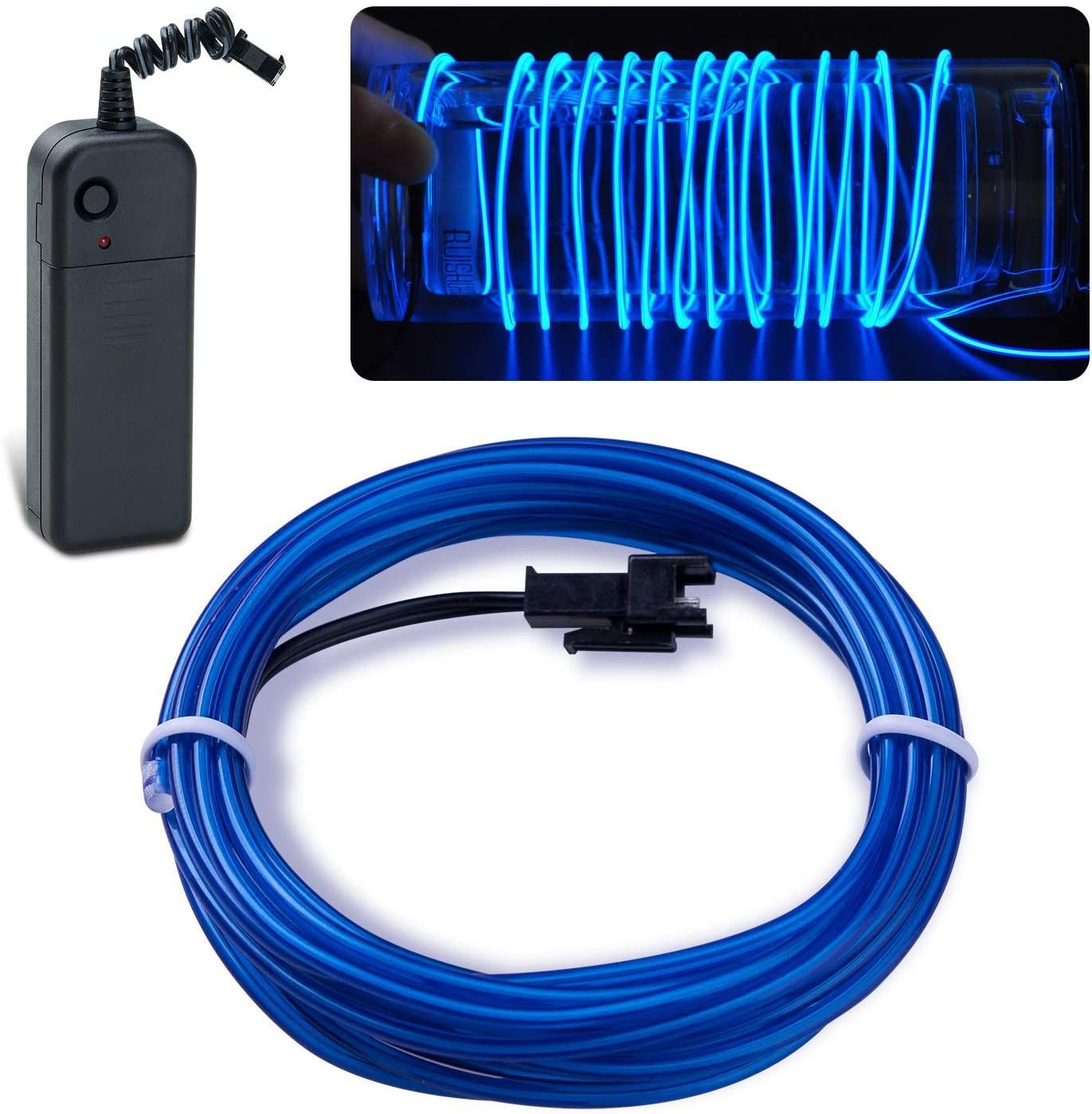 Picture of Luminous Wire Manufacturer 2.3mm Round Wire Can Be Bent at Will Without Losing Light, Comes with 3V Battery Box Driver and USB