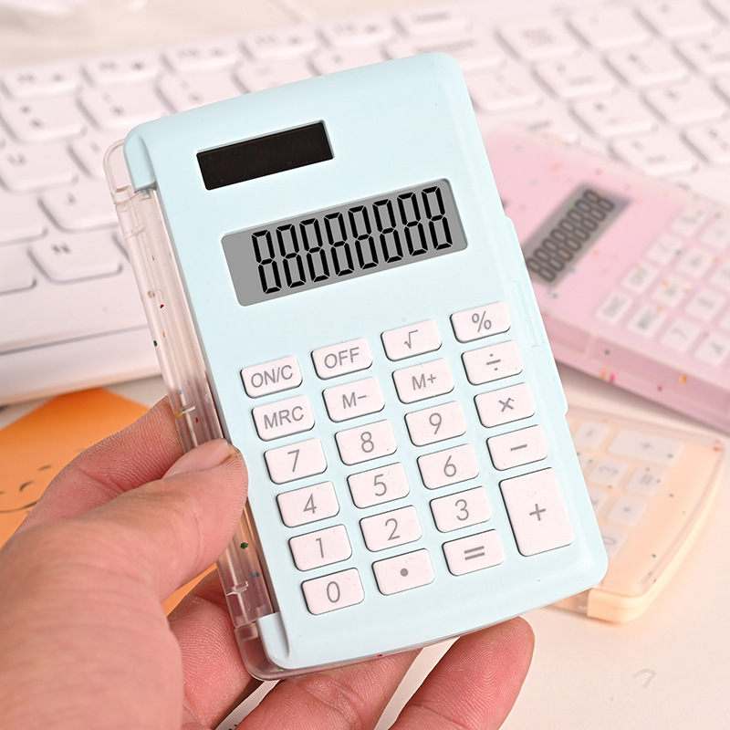 8-digit solar color palm calculator for student finance special portable creative flip computer