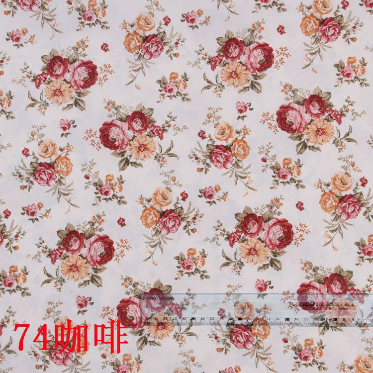 Manufacturer's Ready Stock Wholesale Polyester Brown Warm Korean Rose Fabric Fabric Toy Bags Printed Fabric