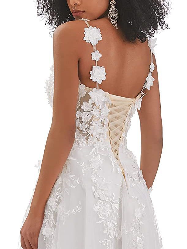 Picture of Foreign Trade Wedding Dress Sling Waist Slimming Lace Decal Perspective Light Wedding Dress Mori Travel Shot Cross-border Hot New Yarn