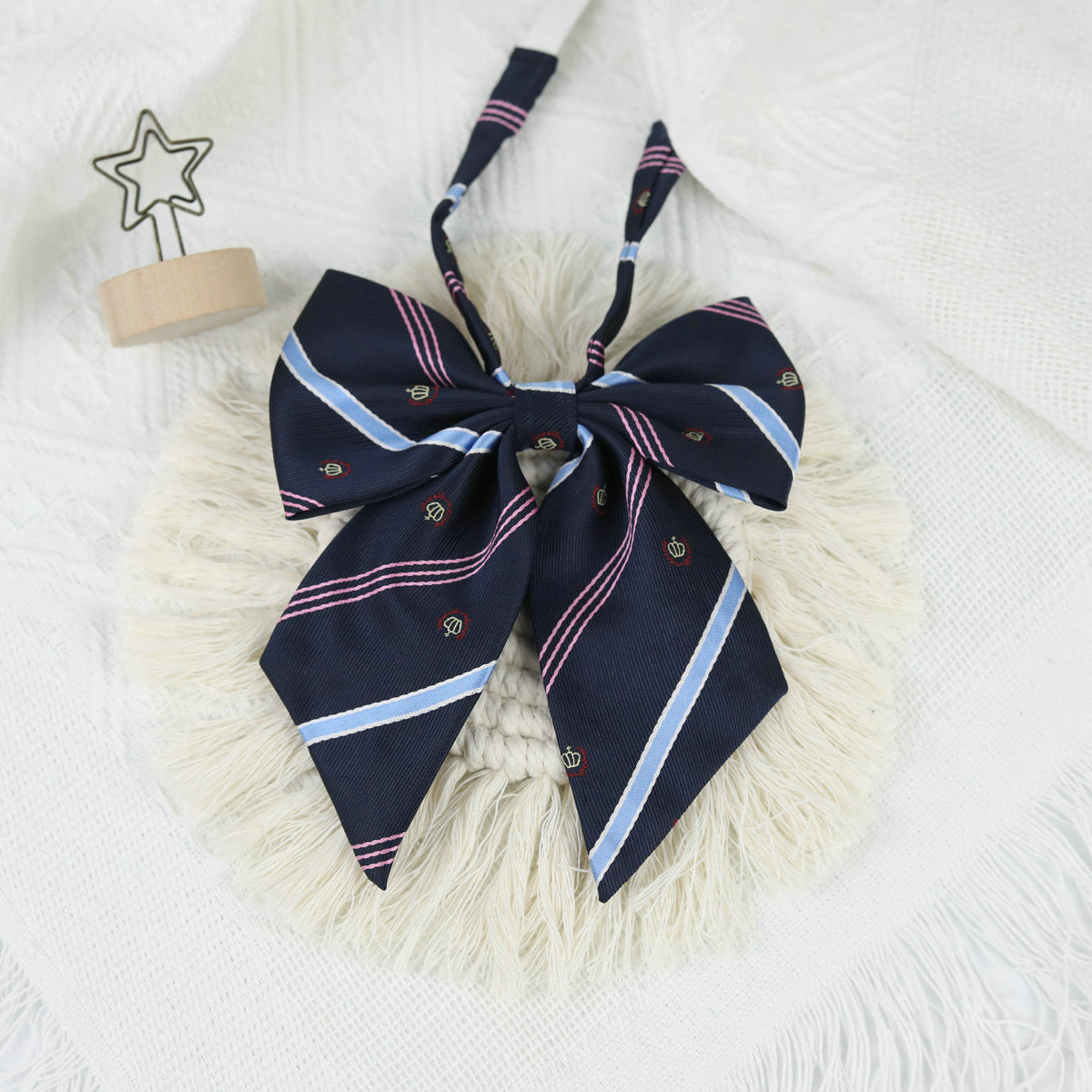 Picture of Jk Japanese Style Uniform Leather-band Free Tie Men's Bow Tie Women's All-match School Style Daily Striped Simple School Uniform